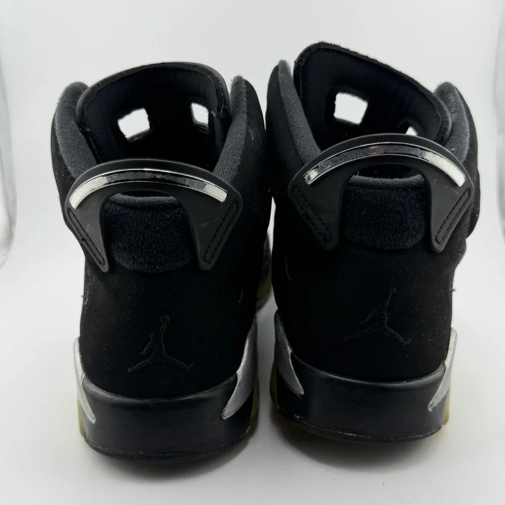 Air Jordan 6 Retro GS Black Metallic Silver Sneakers 7Y/8.5W DX2835-001 No Box